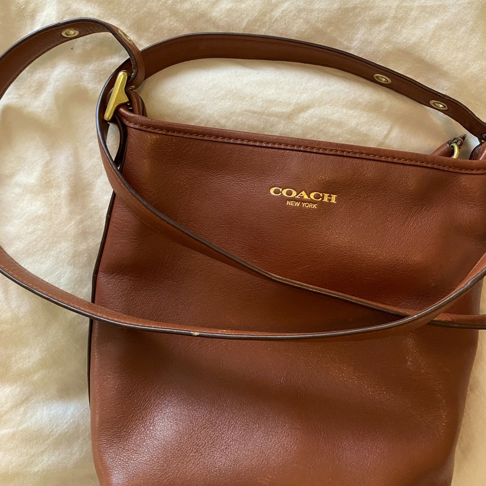 Coach brown leather crossbody